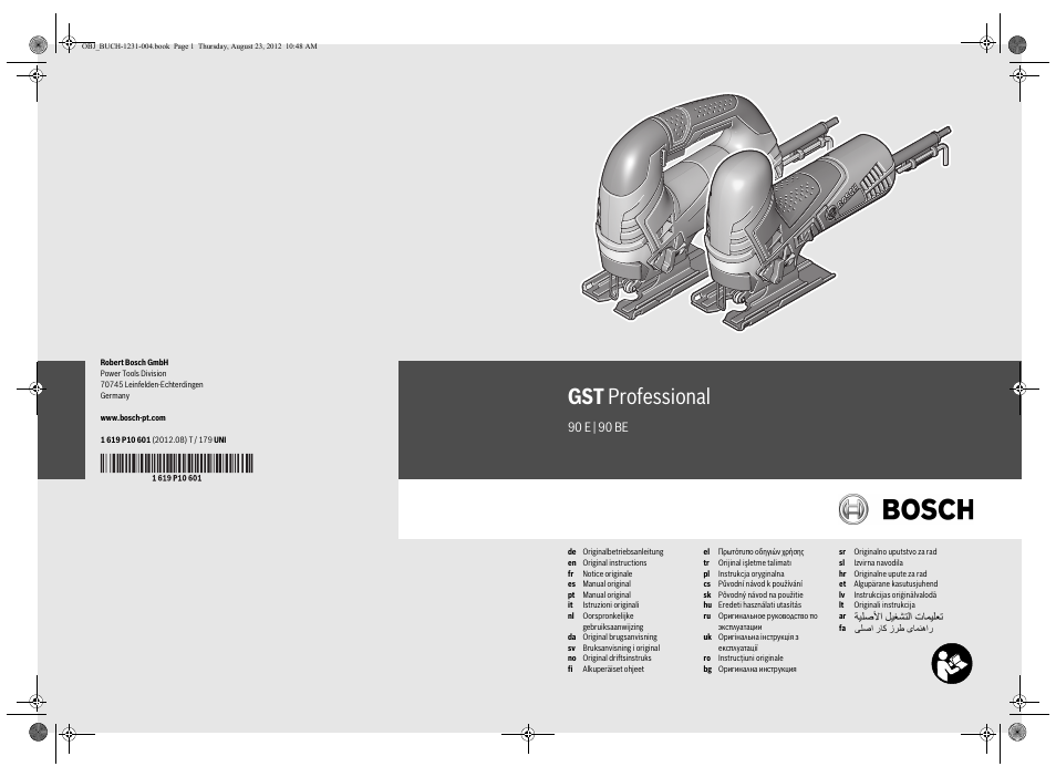 Bosch GST 90 E Professional User Manual | 178 pages