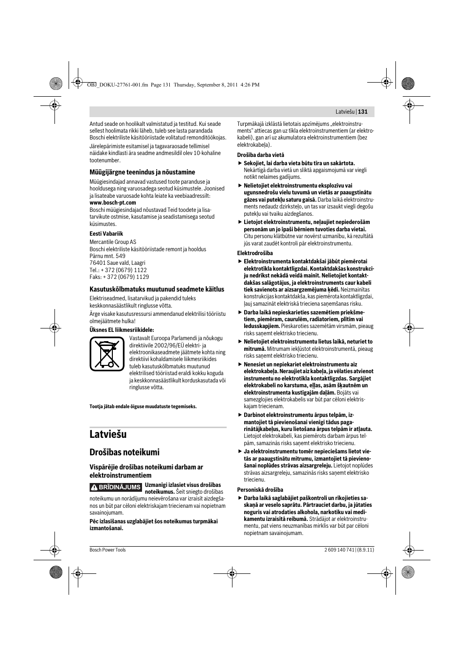 Latviešu | Bosch GHO 26-82 Professional User Manual | Page 131 / 142