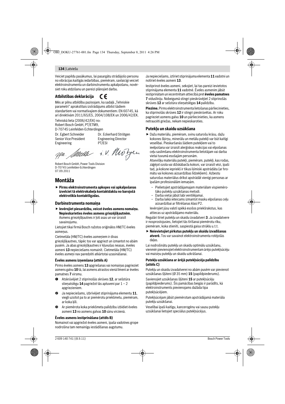 Montāža | Bosch GHO 26-82 Professional User Manual | Page 134 / 142