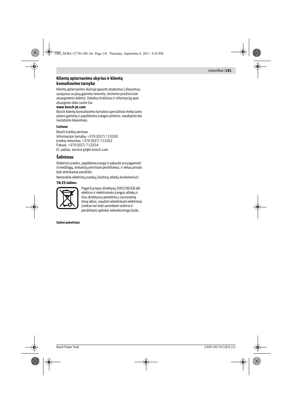Bosch GHO 26-82 Professional User Manual | Page 141 / 142