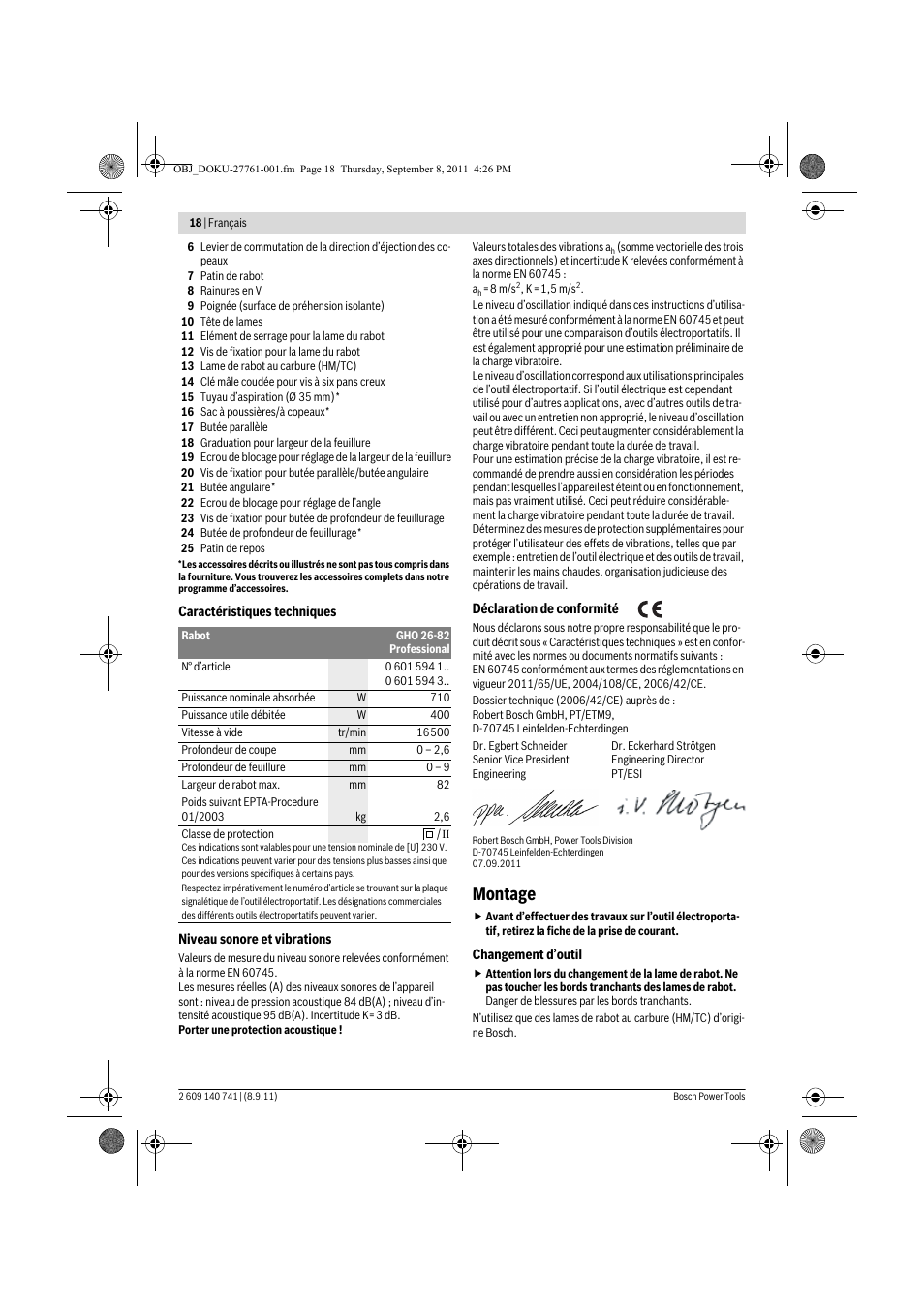 Montage | Bosch GHO 26-82 Professional User Manual | Page 18 / 142