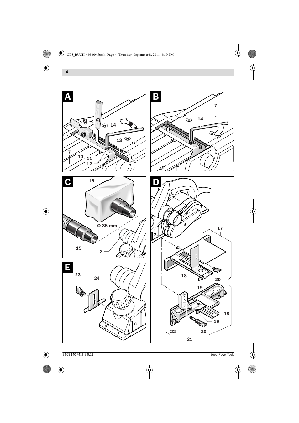 Ed c b a | Bosch GHO 26-82 Professional User Manual | Page 4 / 142