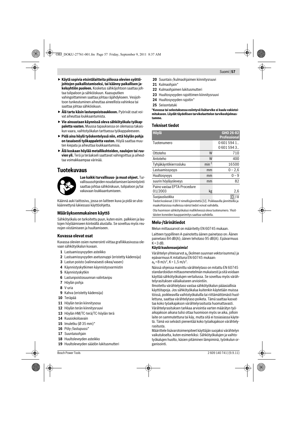 Tuotekuvaus | Bosch GHO 26-82 Professional User Manual | Page 57 / 142