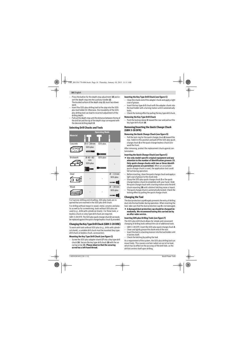 Bosch GBH 3-28 DRE Professional User Manual | Page 16 / 207