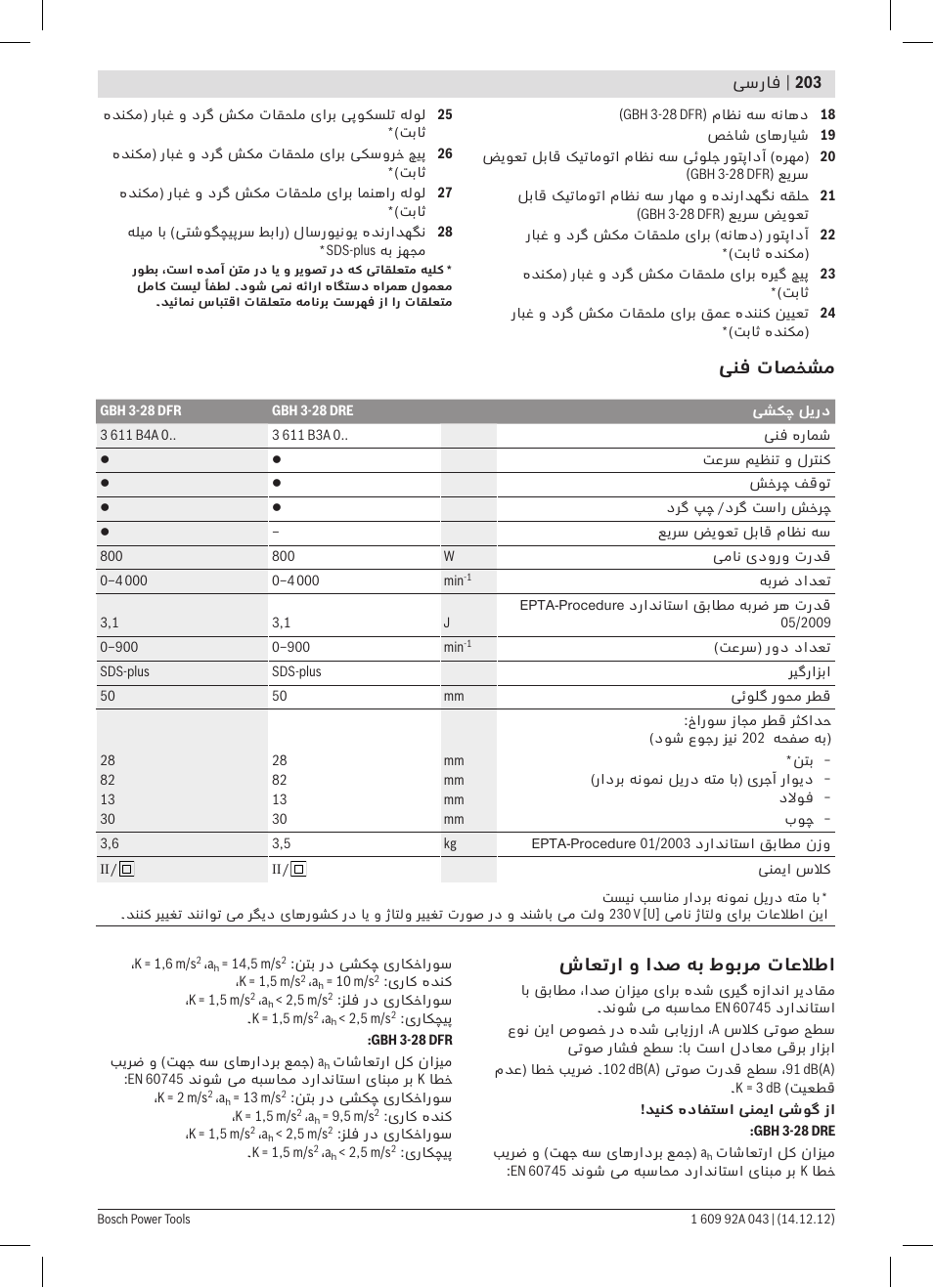 Bosch GBH 3-28 DRE Professional User Manual | Page 203 / 207