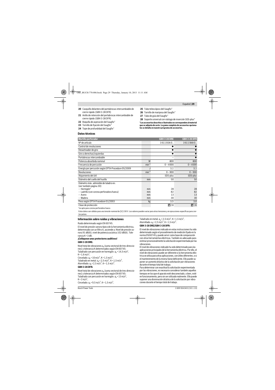 Bosch GBH 3-28 DRE Professional User Manual | Page 29 / 207