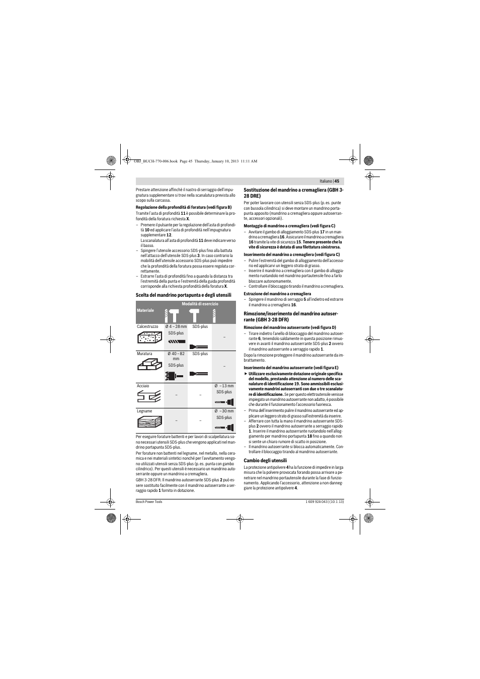 Bosch GBH 3-28 DRE Professional User Manual | Page 45 / 207