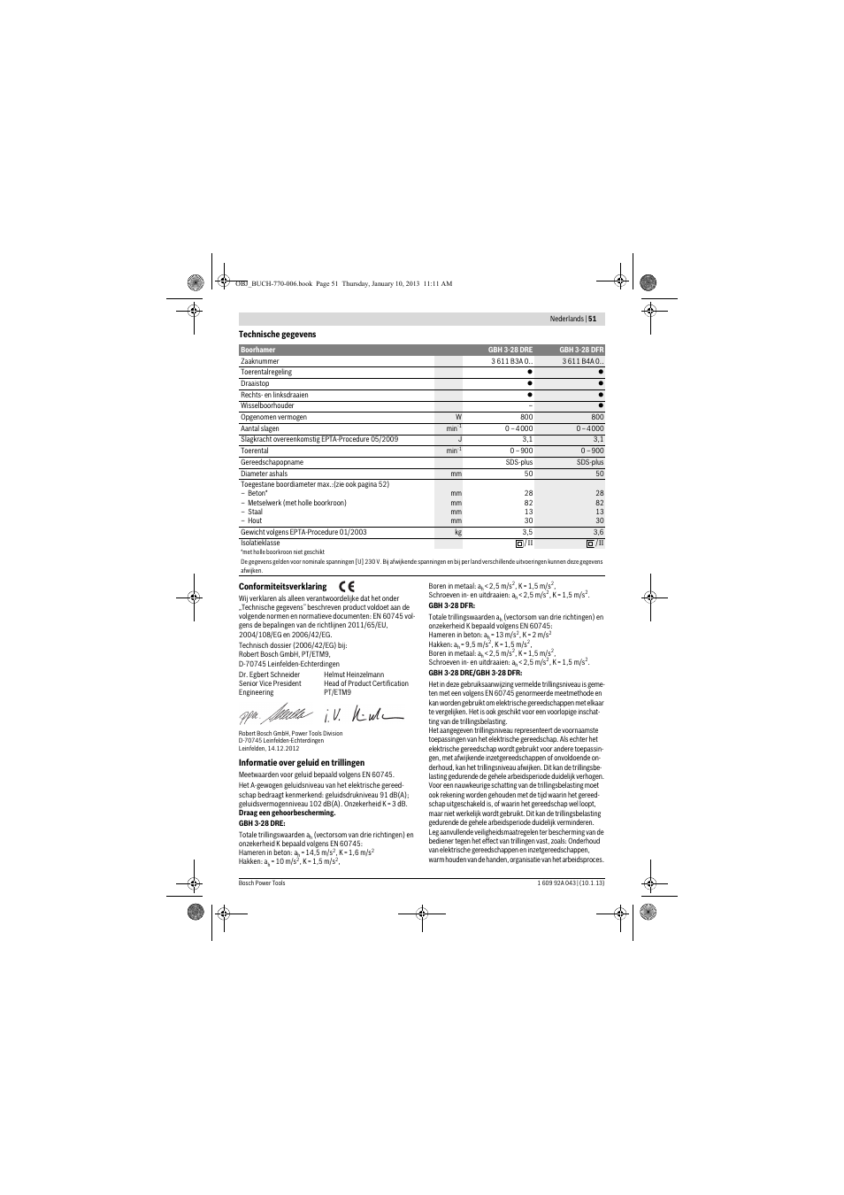 Bosch GBH 3-28 DRE Professional User Manual | Page 51 / 207