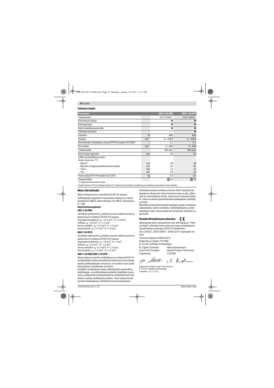 Bosch GBH 3-28 DRE Professional User Manual | Page 76 / 207