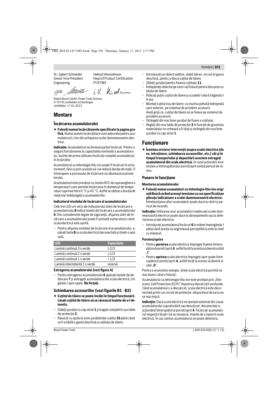 Montare, Funcţionare | Bosch GUS 10,8 V-LI Professional User Manual | Page 101 / 145