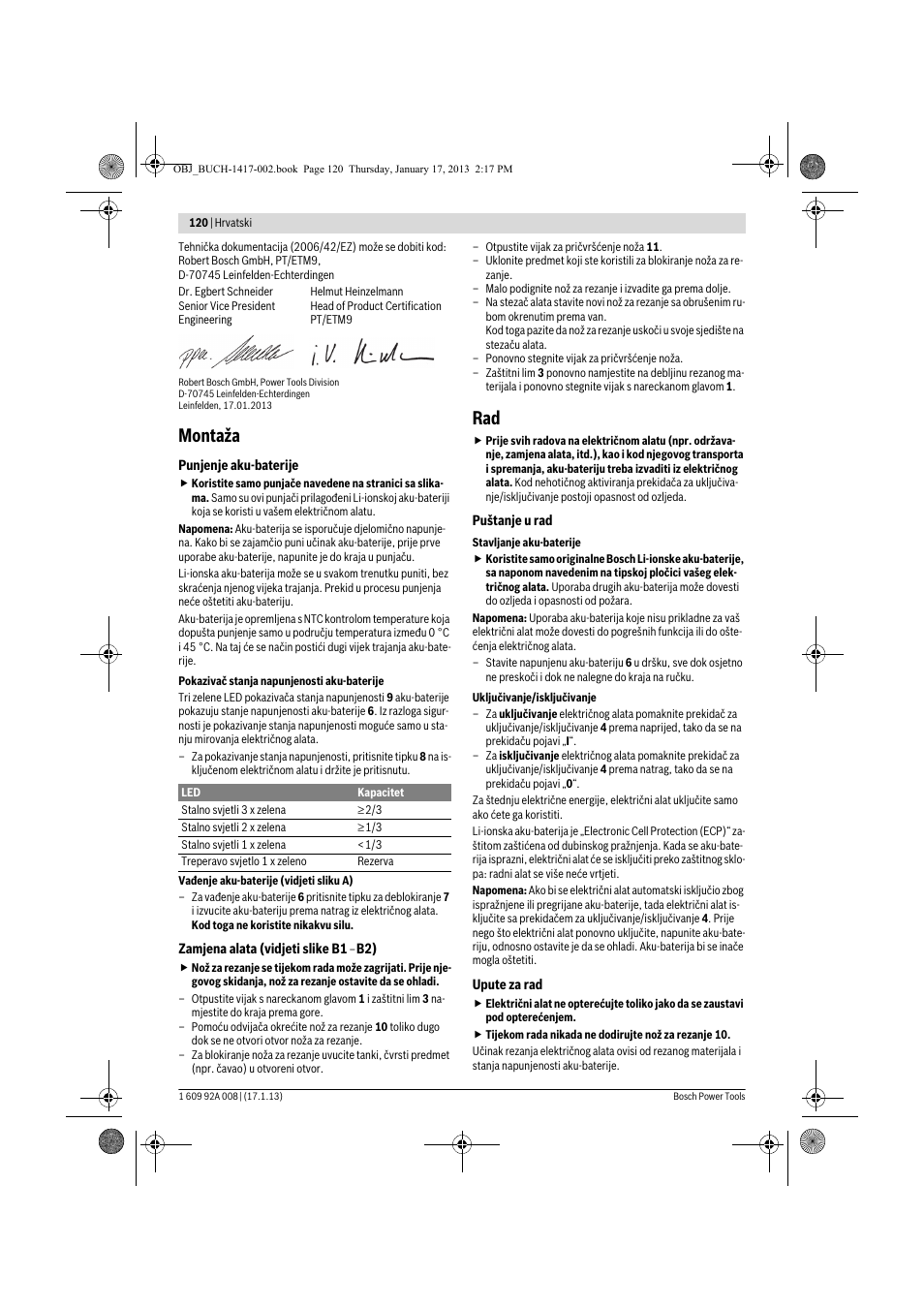 Montaža | Bosch GUS 10,8 V-LI Professional User Manual | Page 120 / 145