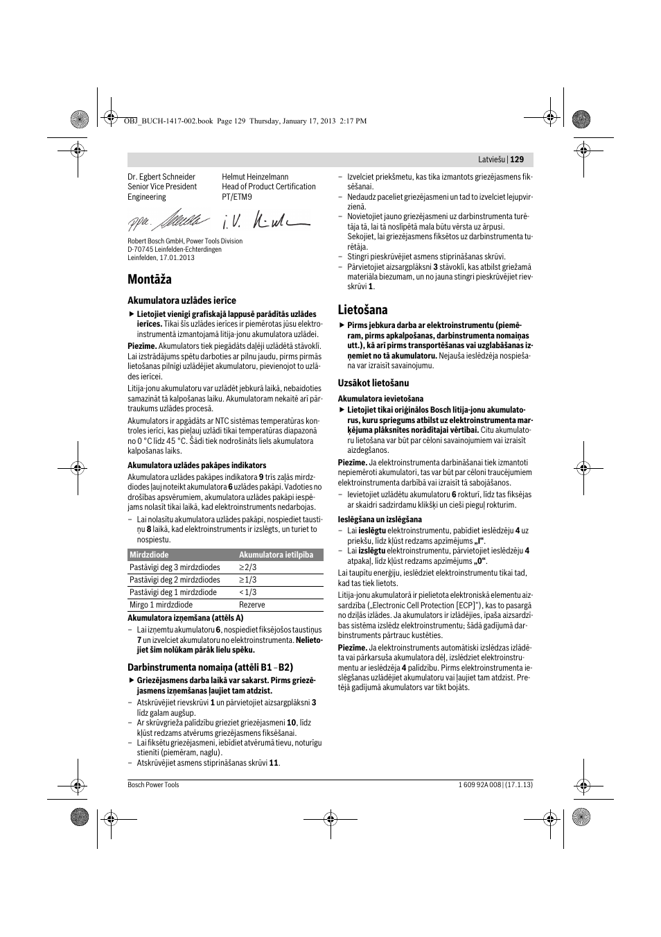 Montāža, Lietošana | Bosch GUS 10,8 V-LI Professional User Manual | Page 129 / 145