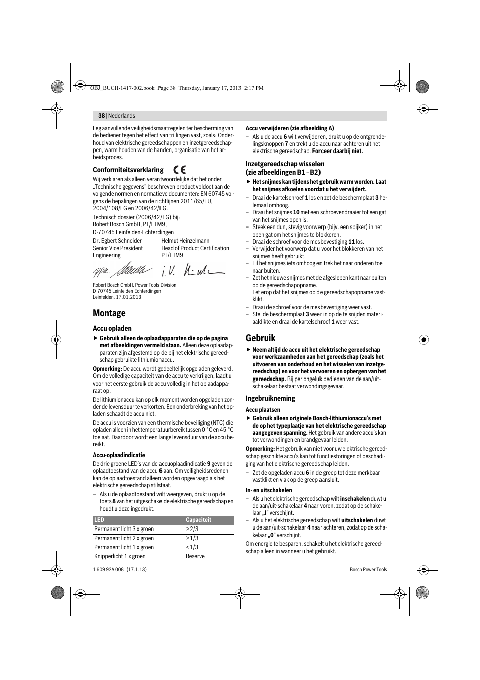 Montage, Gebruik | Bosch GUS 10,8 V-LI Professional User Manual | Page 38 / 145