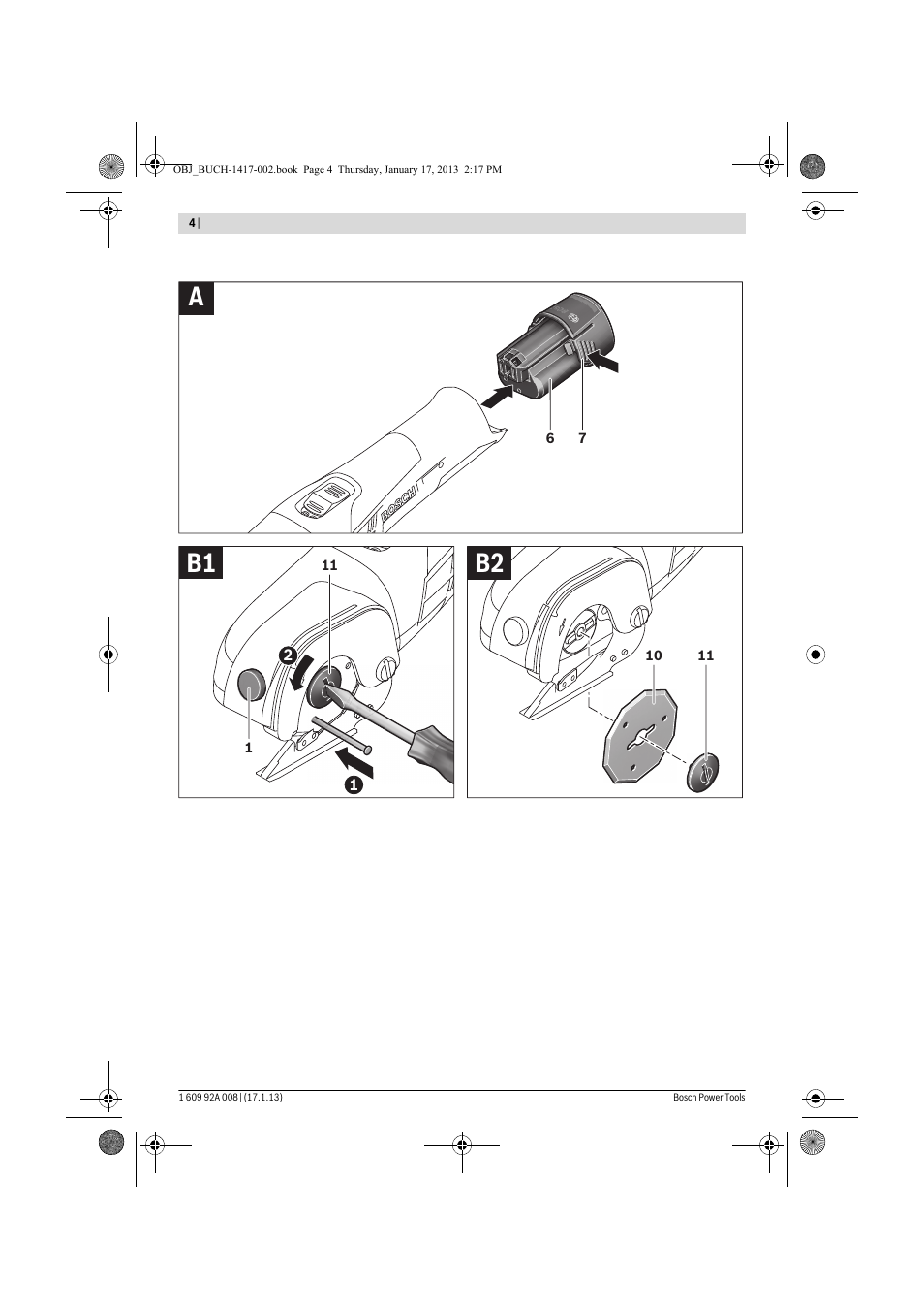 B2 b1 a | Bosch GUS 10,8 V-LI Professional User Manual | Page 4 / 145