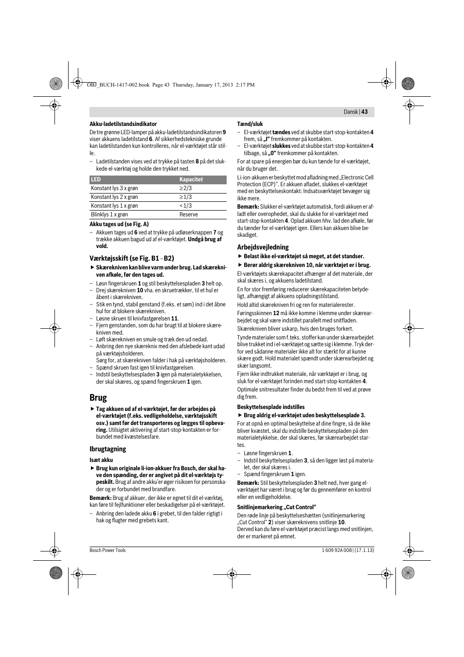 Brug | Bosch GUS 10,8 V-LI Professional User Manual | Page 43 / 145