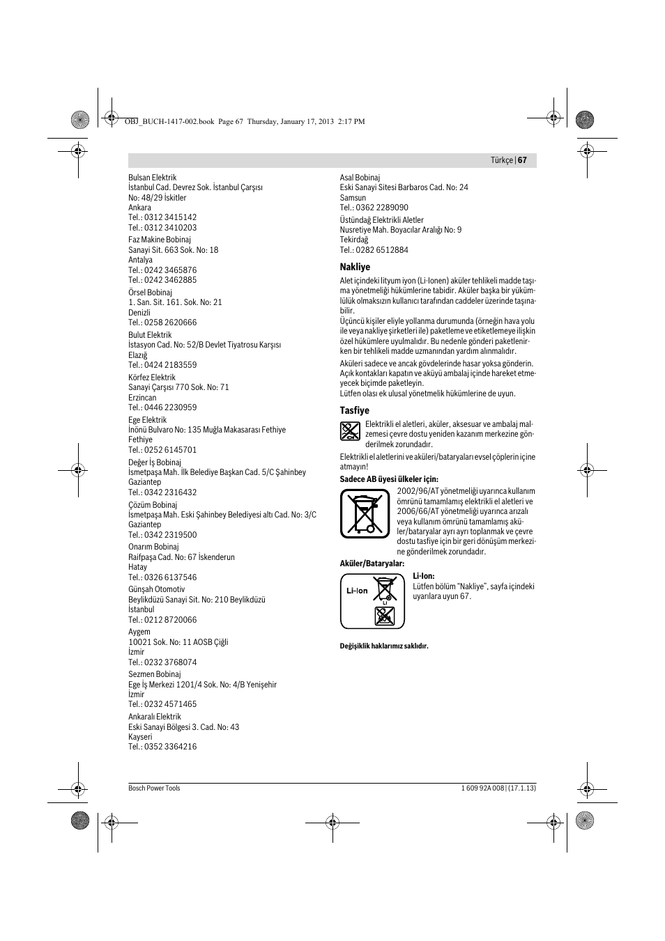 Bosch GUS 10,8 V-LI Professional User Manual | Page 67 / 145