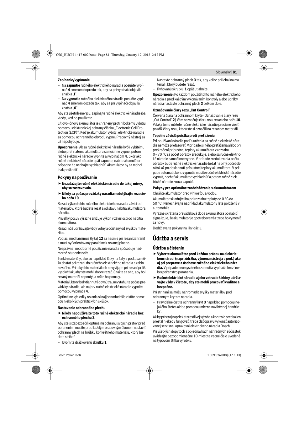 Údržba a servis | Bosch GUS 10,8 V-LI Professional User Manual | Page 81 / 145