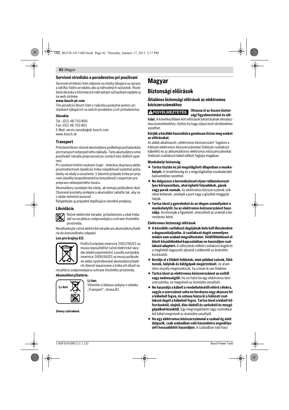 Magyar, Biztonsági előírások | Bosch GUS 10,8 V-LI Professional User Manual | Page 82 / 145