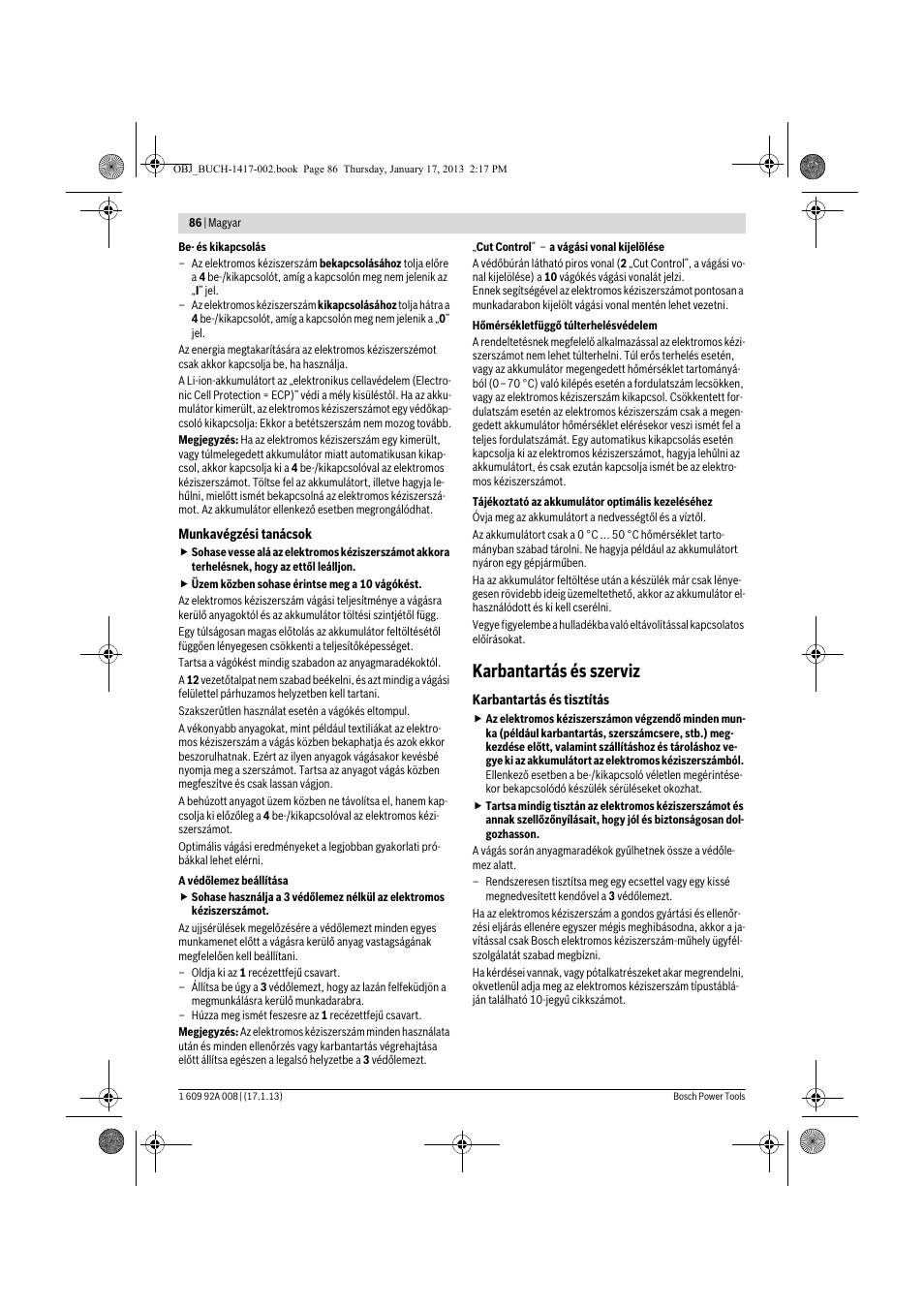 Karbantartás és szerviz | Bosch GUS 10,8 V-LI Professional User Manual | Page 86 / 145