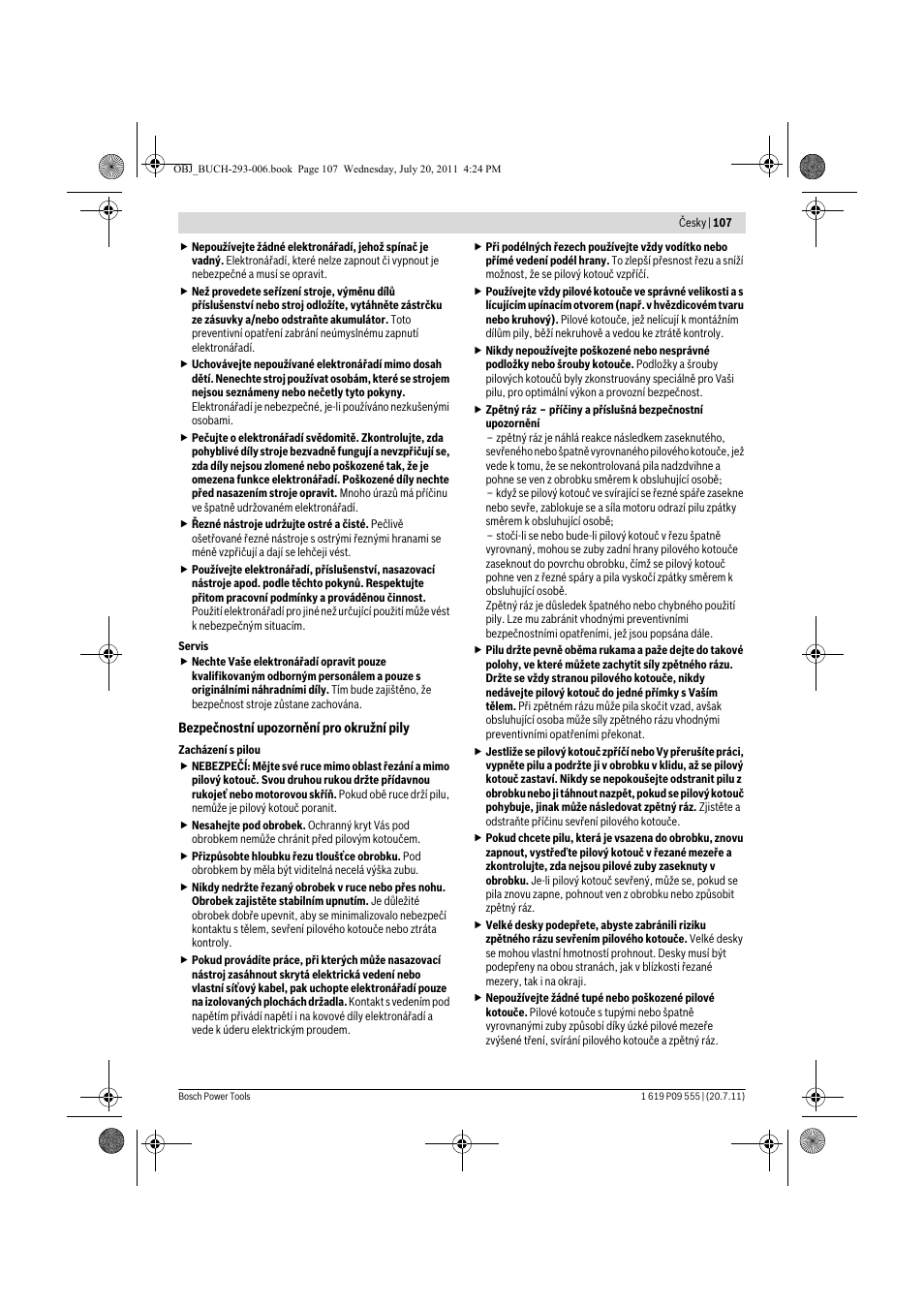 Bosch GKS 85 G Professional User Manual | Page 107 / 217