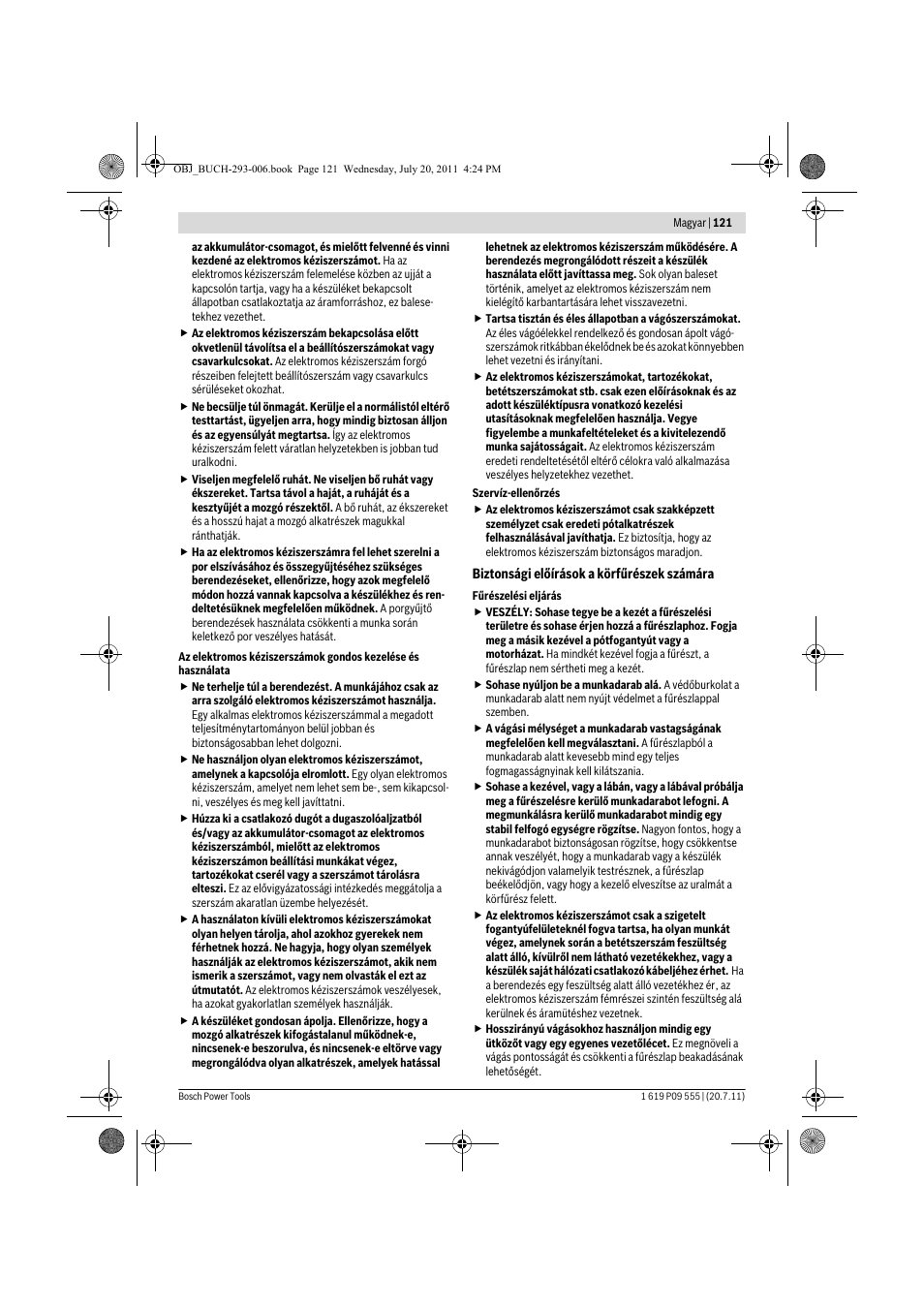 Bosch GKS 85 G Professional User Manual | Page 121 / 217