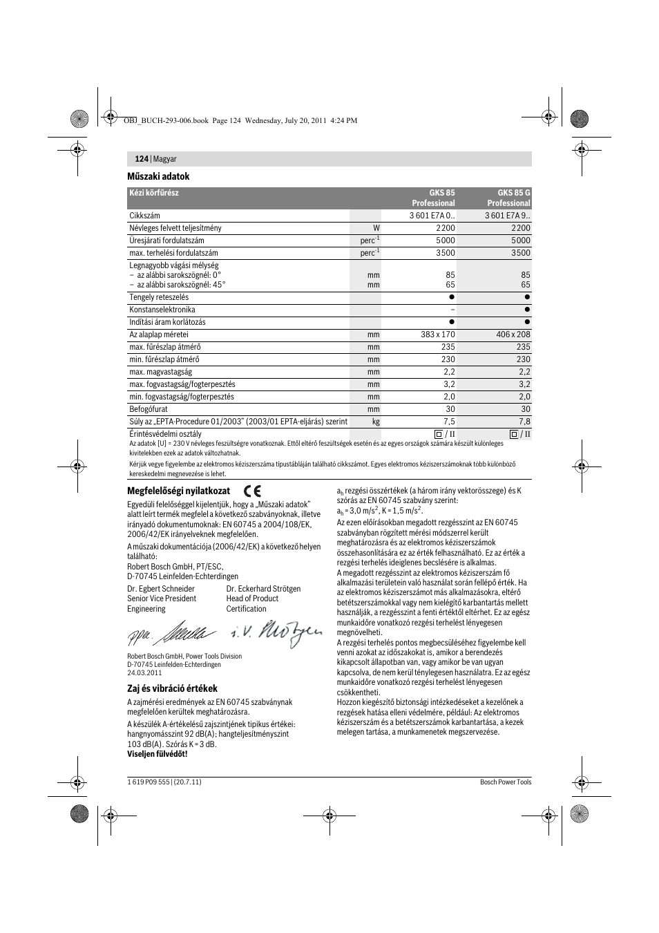 Bosch GKS 85 G Professional User Manual | Page 124 / 217