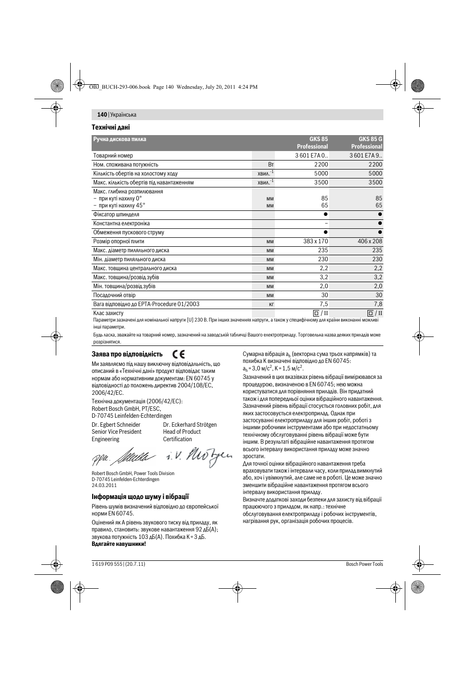 Bosch GKS 85 G Professional User Manual | Page 140 / 217