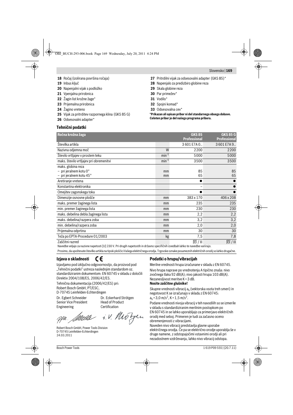 Bosch GKS 85 G Professional User Manual | Page 169 / 217