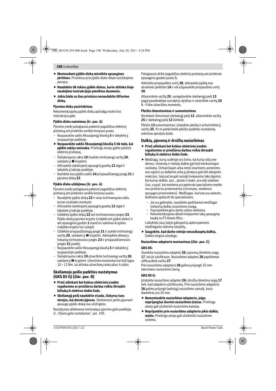 Bosch GKS 85 G Professional User Manual | Page 198 / 217