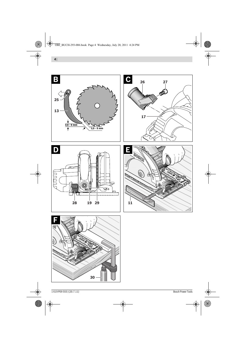 Fe d c b | Bosch GKS 85 G Professional User Manual | Page 4 / 217