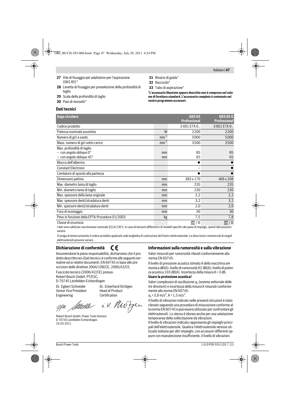 Bosch GKS 85 G Professional User Manual | Page 47 / 217