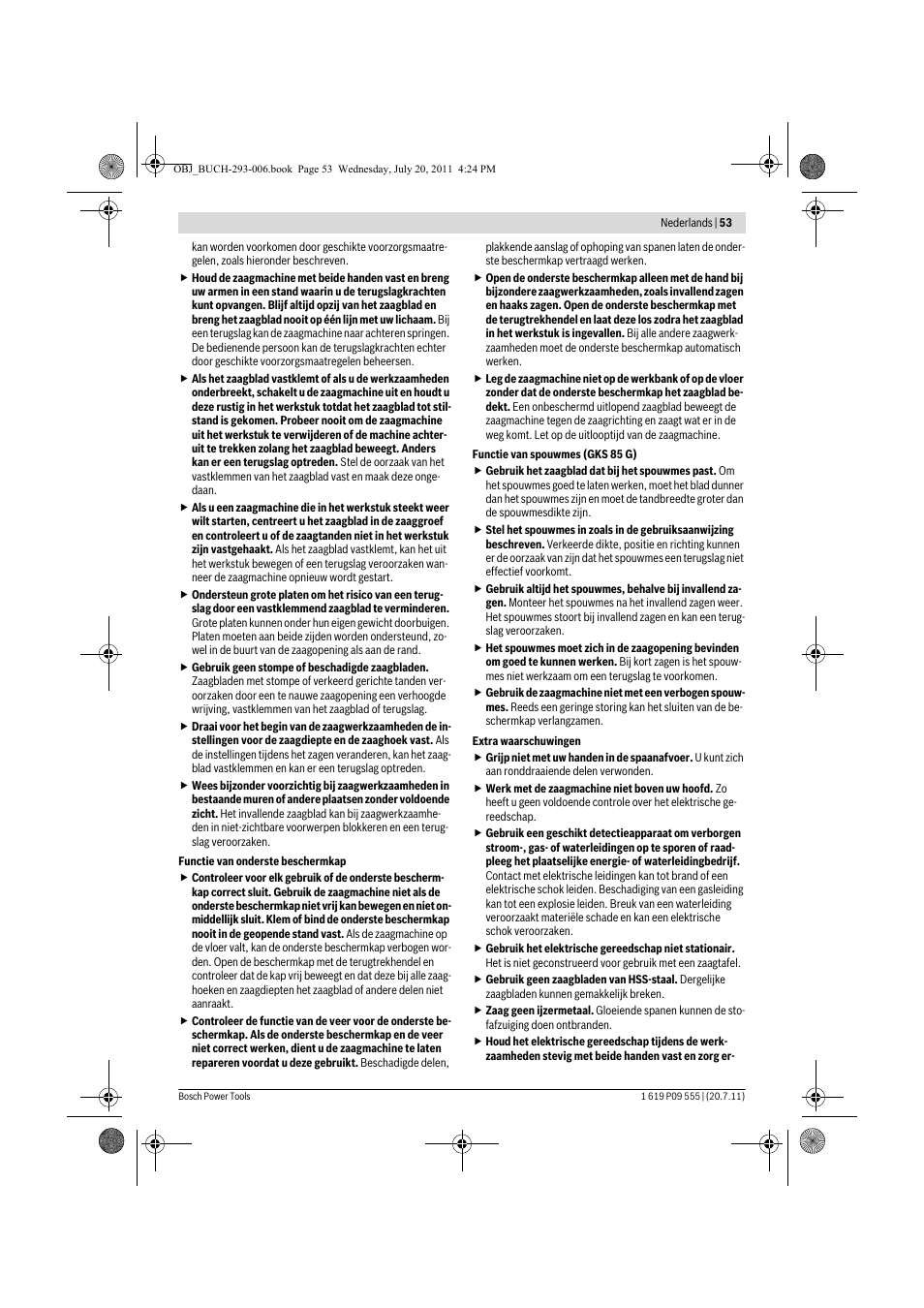 Bosch GKS 85 G Professional User Manual | Page 53 / 217