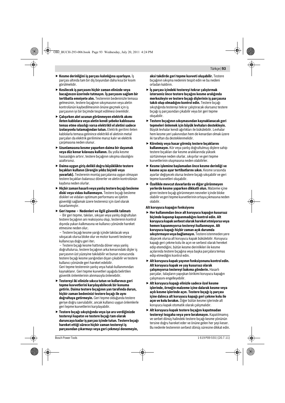 Bosch GKS 85 G Professional User Manual | Page 93 / 217