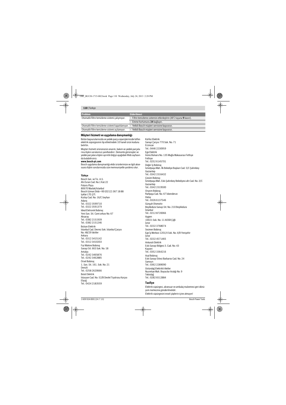 Bosch GAS 35 M AFC Professional User Manual | Page 110 / 258