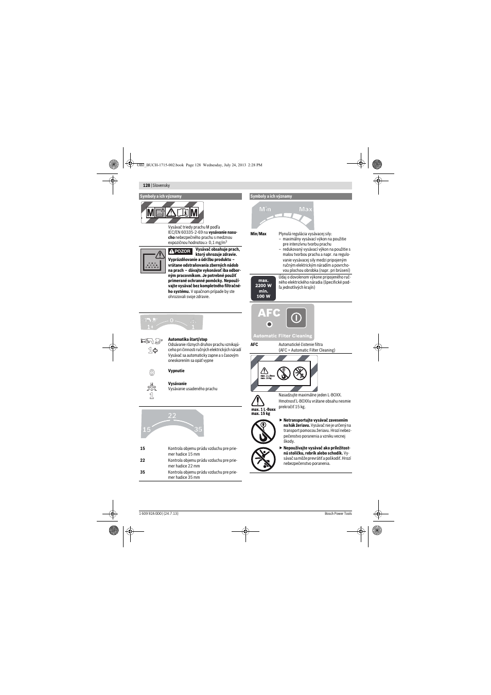 Bosch GAS 35 M AFC Professional User Manual | Page 128 / 258