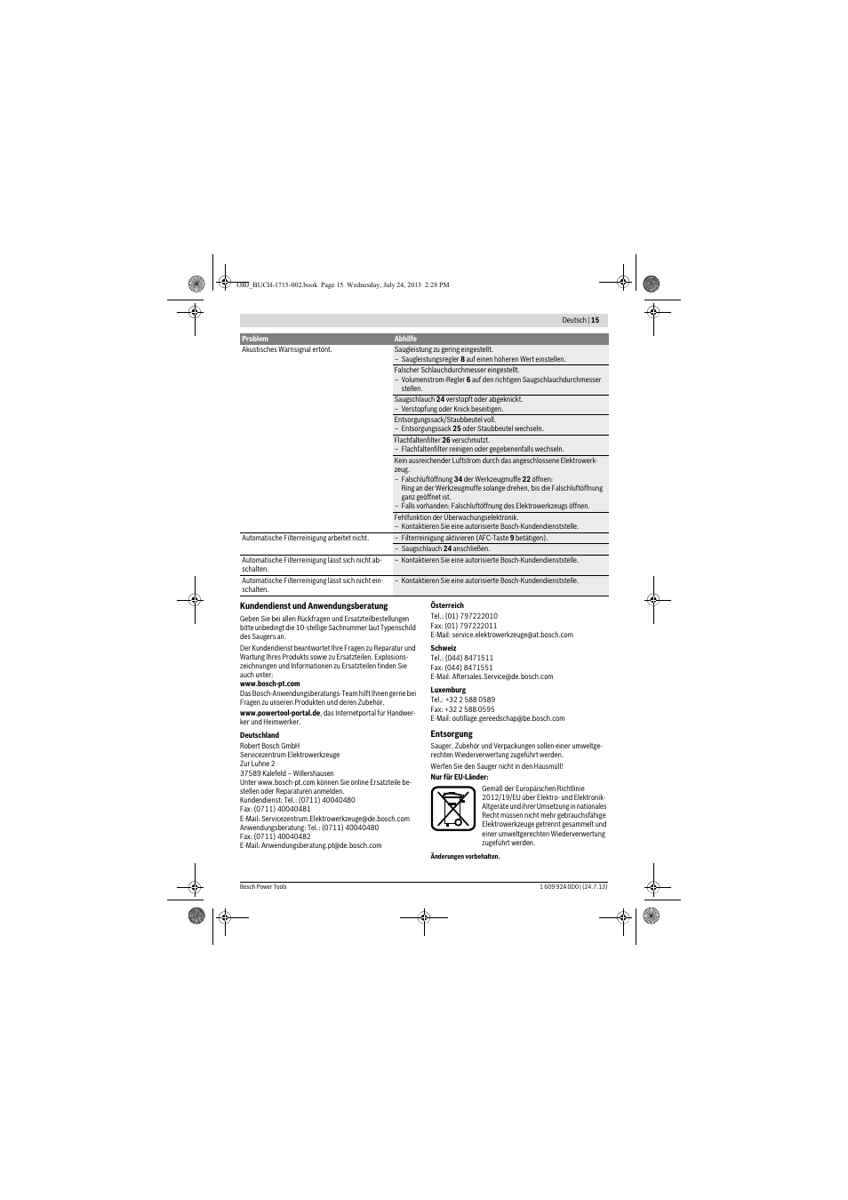 Bosch GAS 35 M AFC Professional User Manual | Page 15 / 258