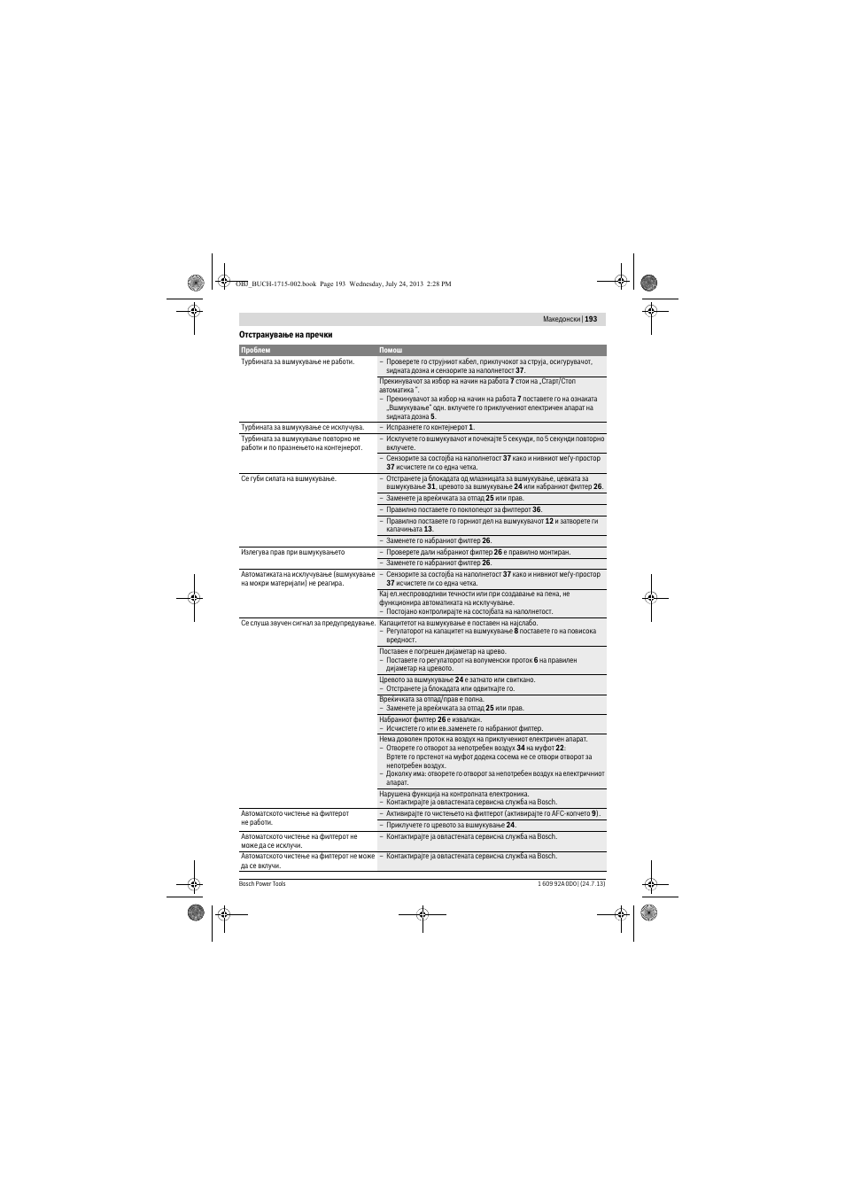 Bosch GAS 35 M AFC Professional User Manual | Page 193 / 258