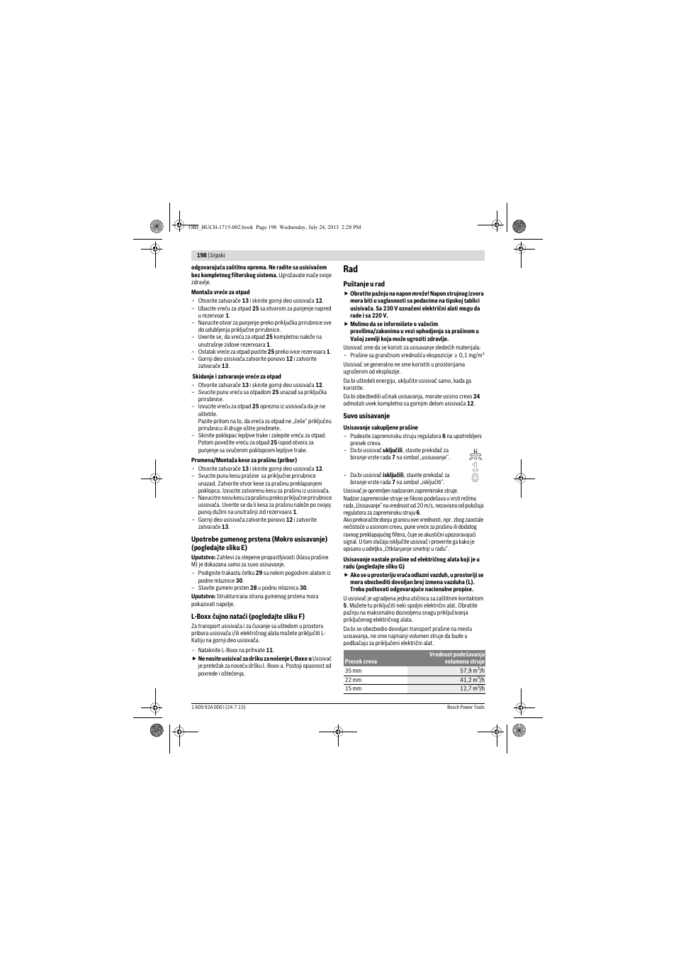 Bosch GAS 35 M AFC Professional User Manual | Page 198 / 258