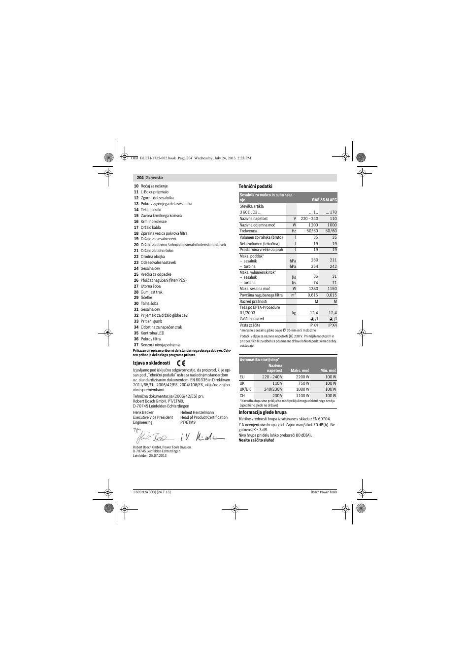 Bosch GAS 35 M AFC Professional User Manual | Page 204 / 258