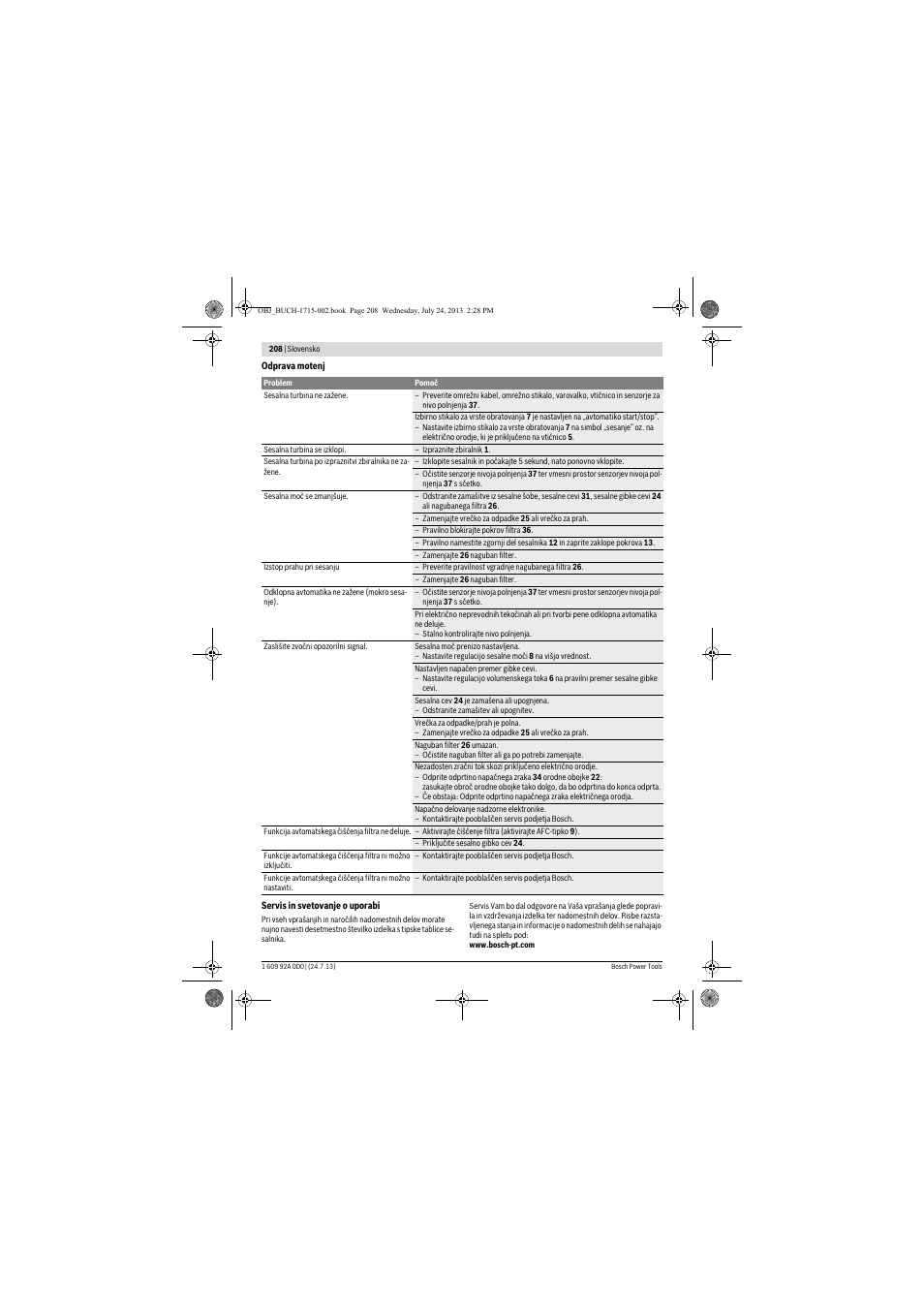 Bosch GAS 35 M AFC Professional User Manual | Page 208 / 258