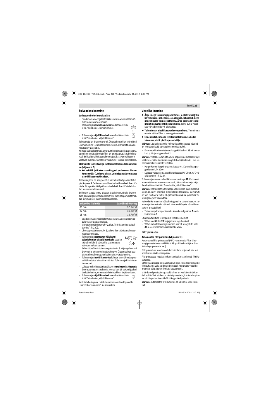 Bosch GAS 35 M AFC Professional User Manual | Page 221 / 258