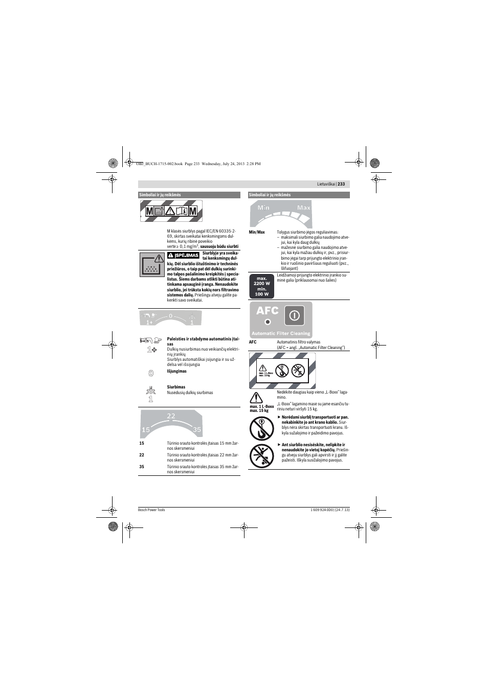 Bosch GAS 35 M AFC Professional User Manual | Page 233 / 258