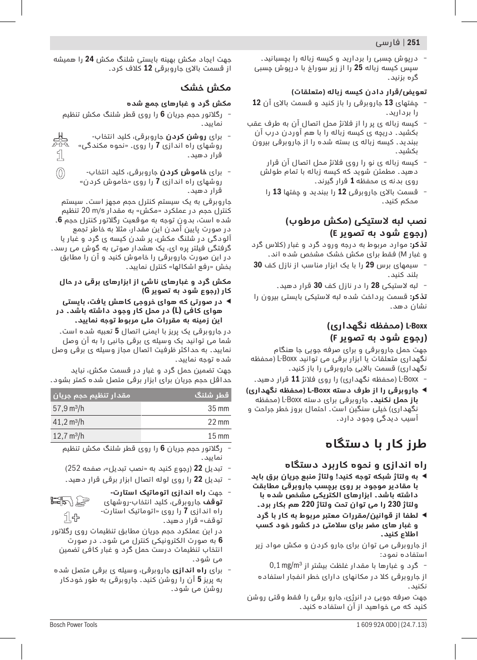 هاگتسد اب راک زرط | Bosch GAS 35 M AFC Professional User Manual | Page 251 / 258