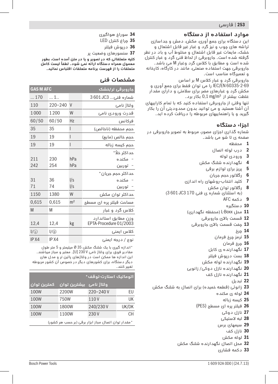 Bosch GAS 35 M AFC Professional User Manual | Page 253 / 258