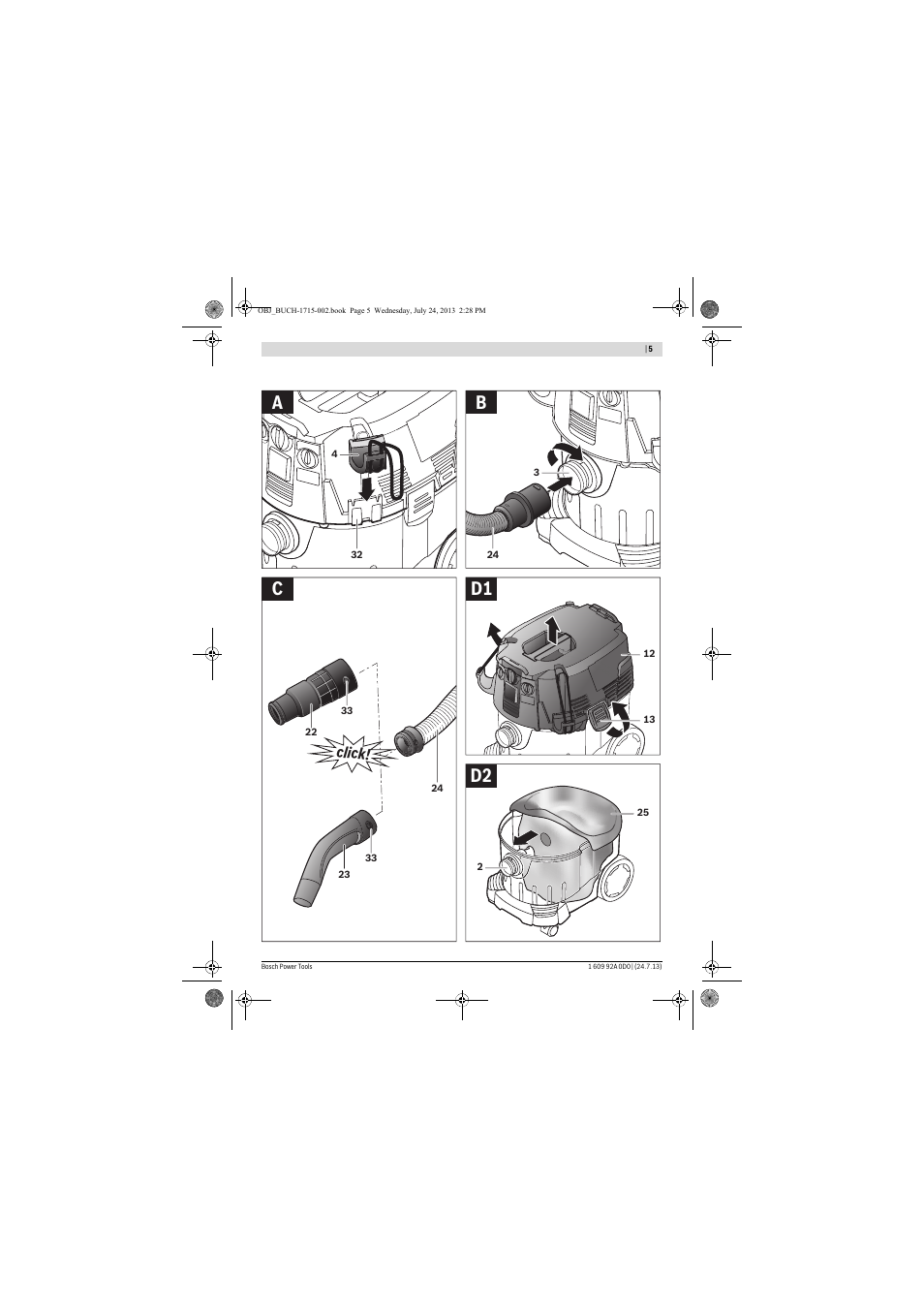 Ab c d1 d2 | Bosch GAS 35 M AFC Professional User Manual | Page 5 / 258