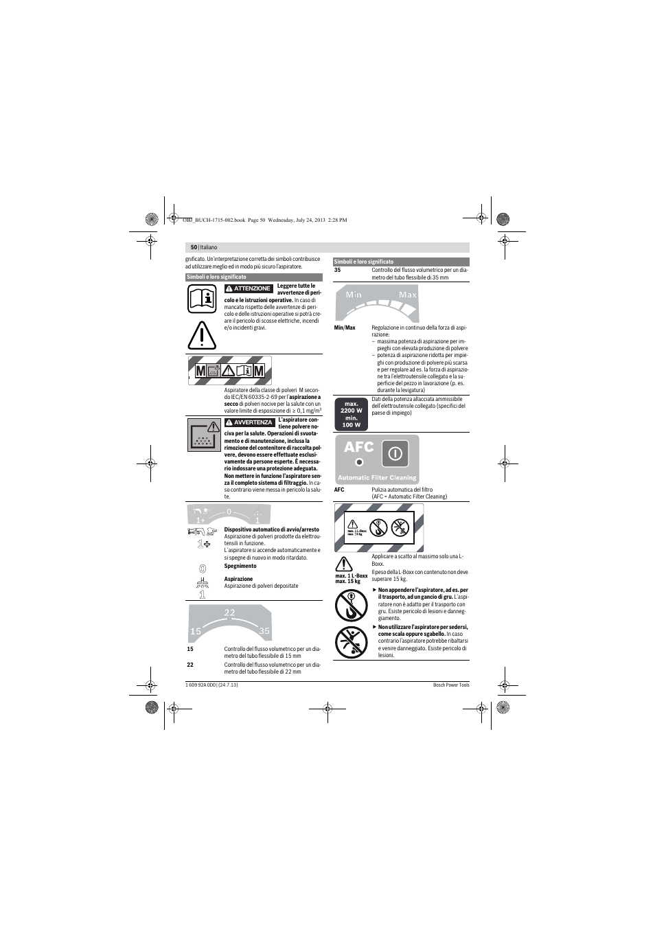 Bosch GAS 35 M AFC Professional User Manual | Page 50 / 258