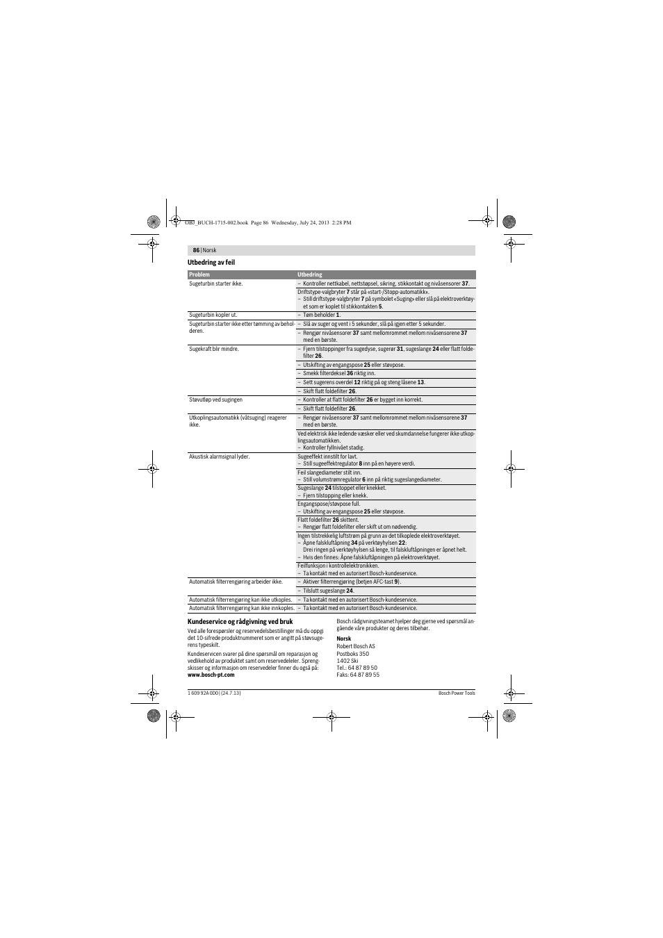 Bosch GAS 35 M AFC Professional User Manual | Page 86 / 258