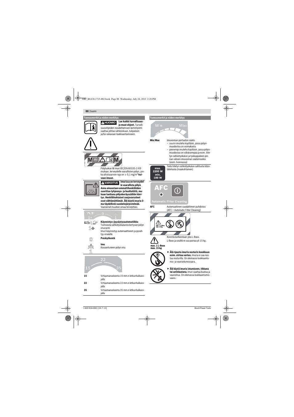 Bosch GAS 35 M AFC Professional User Manual | Page 88 / 258