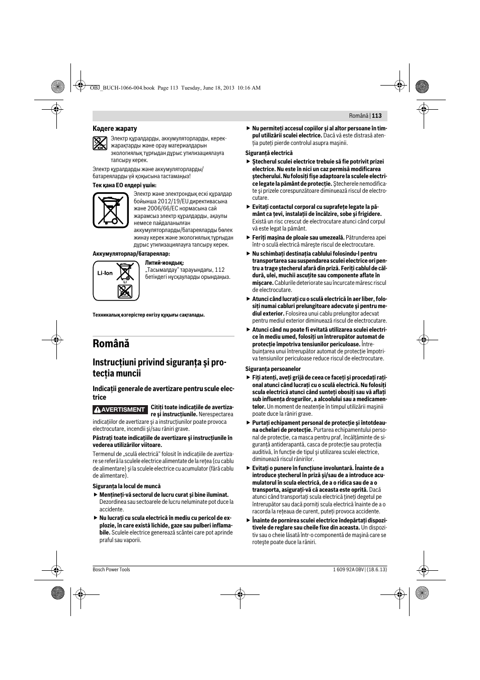 Română | Bosch GDR 10,8-LI Professional User Manual | Page 113 / 171