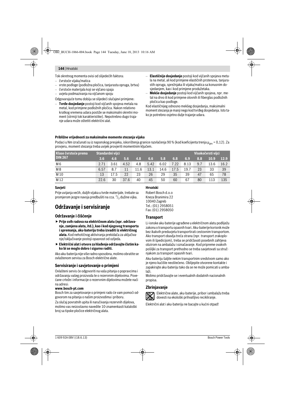 Održavanje i servisiranje | Bosch GDR 10,8-LI Professional User Manual | Page 144 / 171